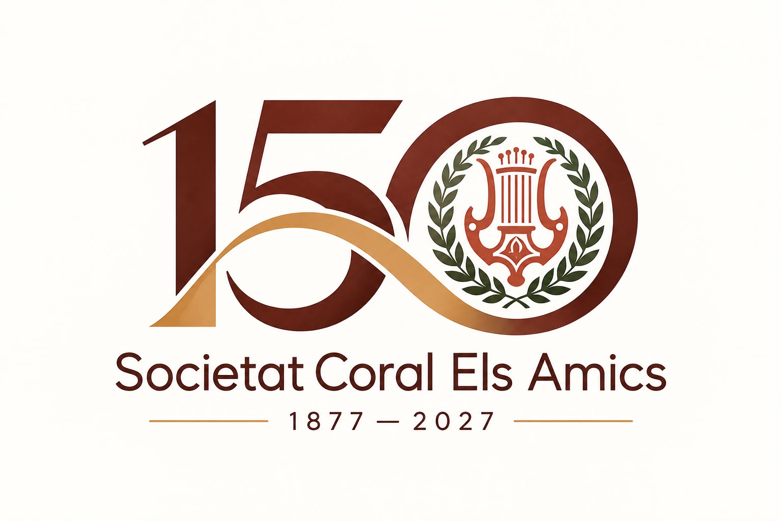 Logotip del 150è aniversari: Societat Coral Els Amics 1877–2027